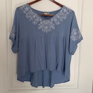 Embroidered Babydoll Top